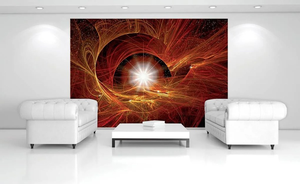 Fototapet - Abstract auriu Supernova (254x184 cm)