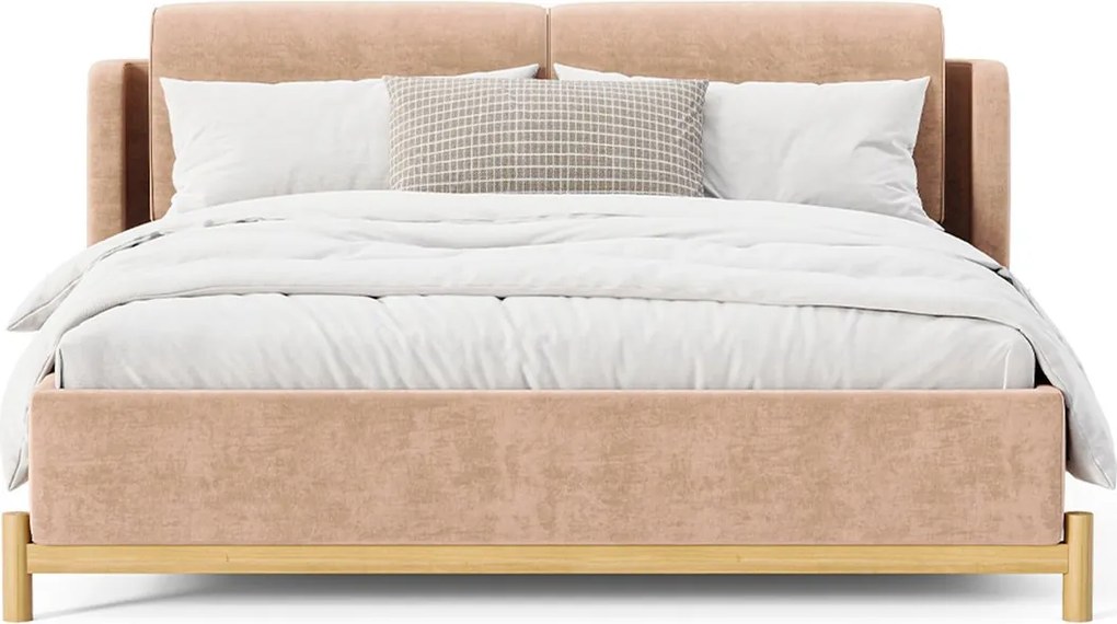 Pat tapițat Arno cu saltea, 140/160/180 cm - 180x200