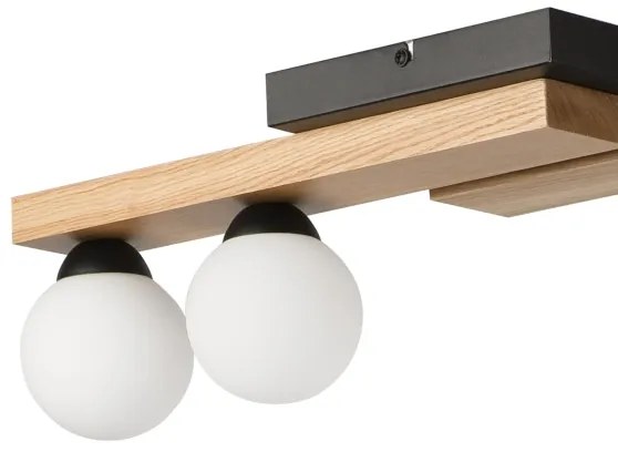 Lustră pe cablu CORTINA 2xE27/15W/230V + 2xG9/5W/230V negru/stejar