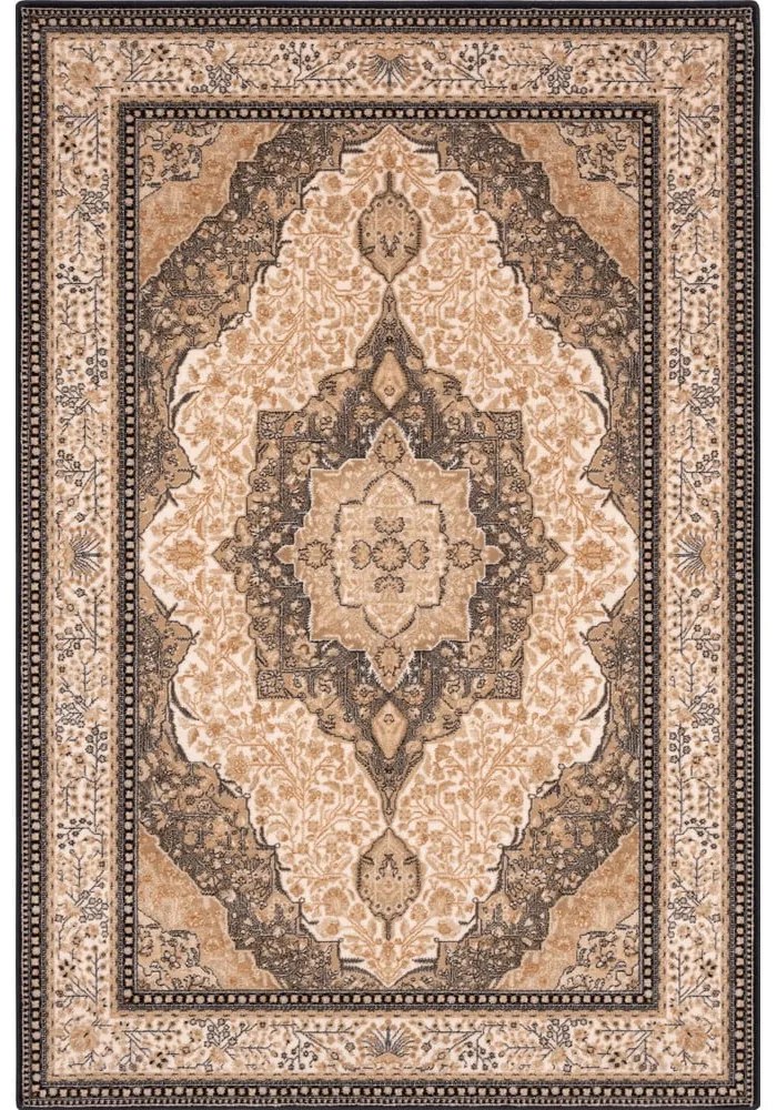 Covor maro deschis din lână 133x180 cm Charlotte – Agnella