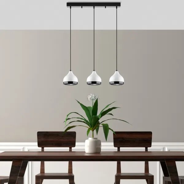 Lustră pe cablu YILDO 3xE27/40W/230V alb/negru