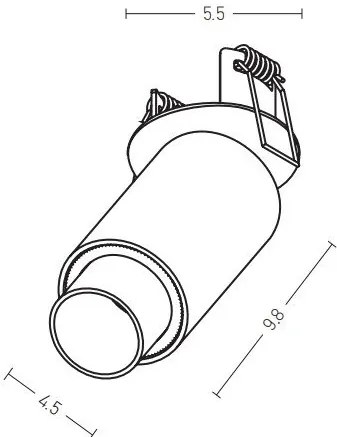Corp incastrabil LED Zoomable Spot alb/negru
