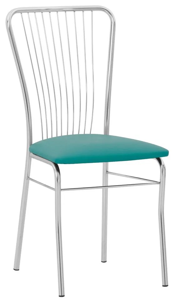 Scaun de bucatarie Neron Chrome, turcoaz, piele ecologica