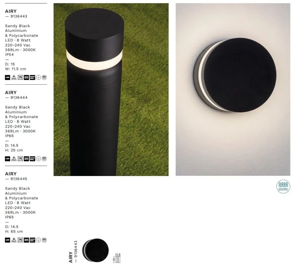 Stalp LED iluminat exterior ambiental IP65 AIRY H-65cm