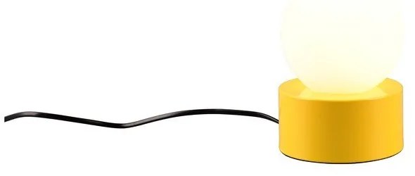 Veioză galbenă cu abajur din sticlă (înălțime 17 cm) Countess – Reality