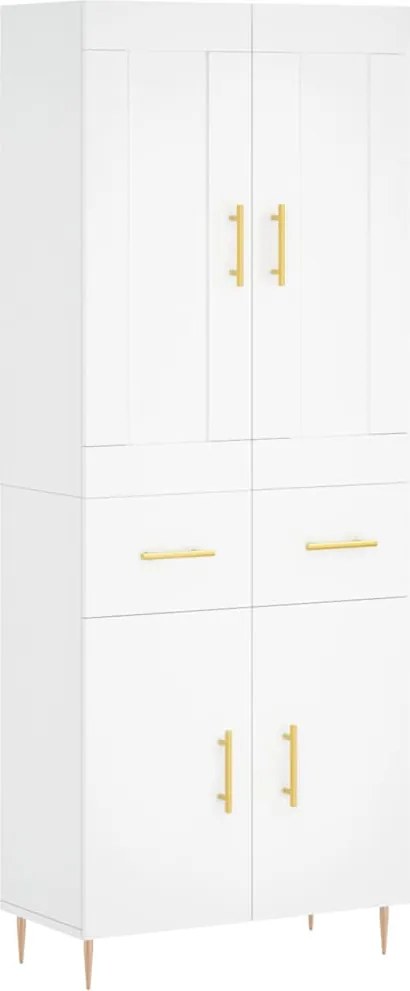 vidaXL Dulap înalt, alb, 69,5x34x180 cm, lemn compozit
