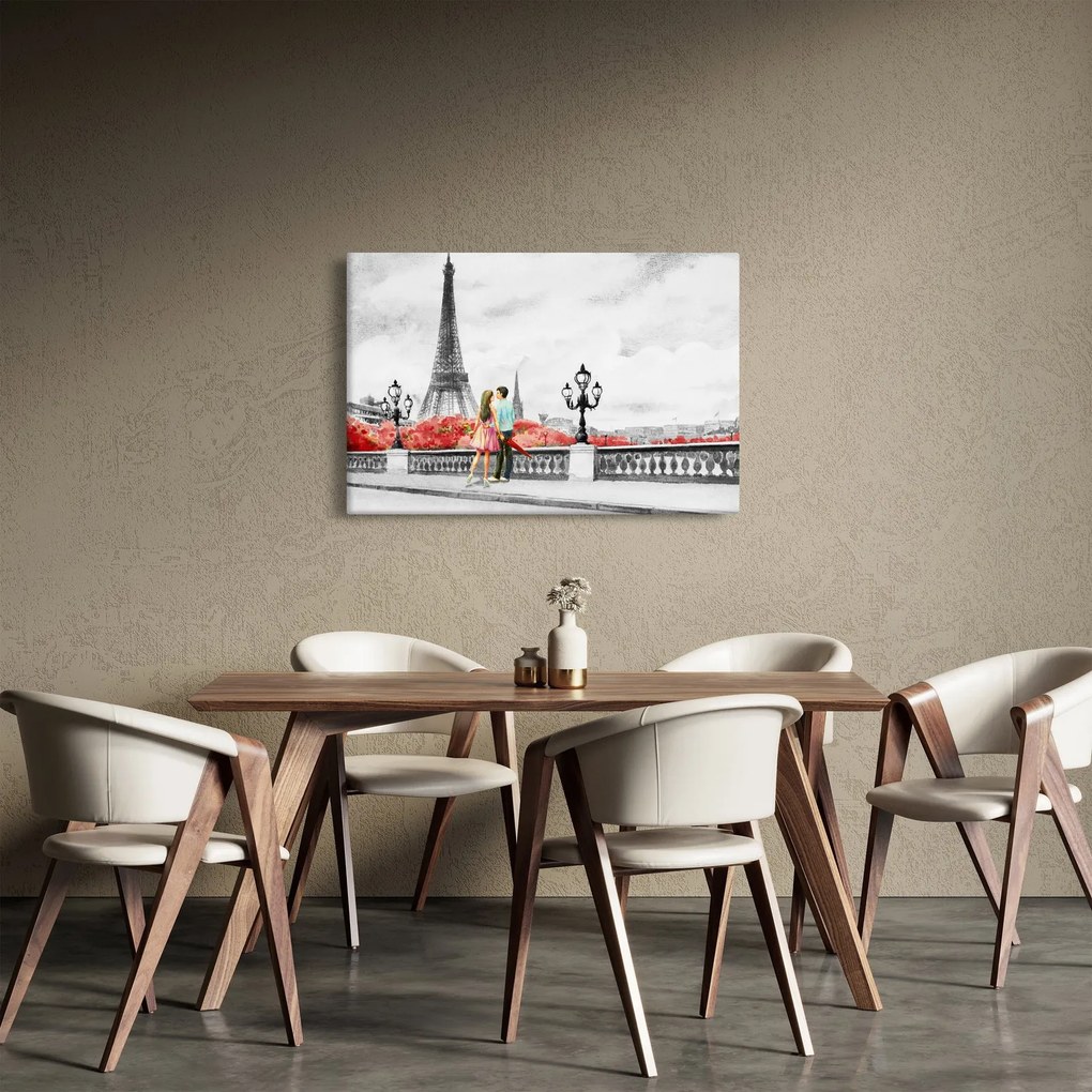 Tablou îndrăgostiții în Paris (90x60 cm)