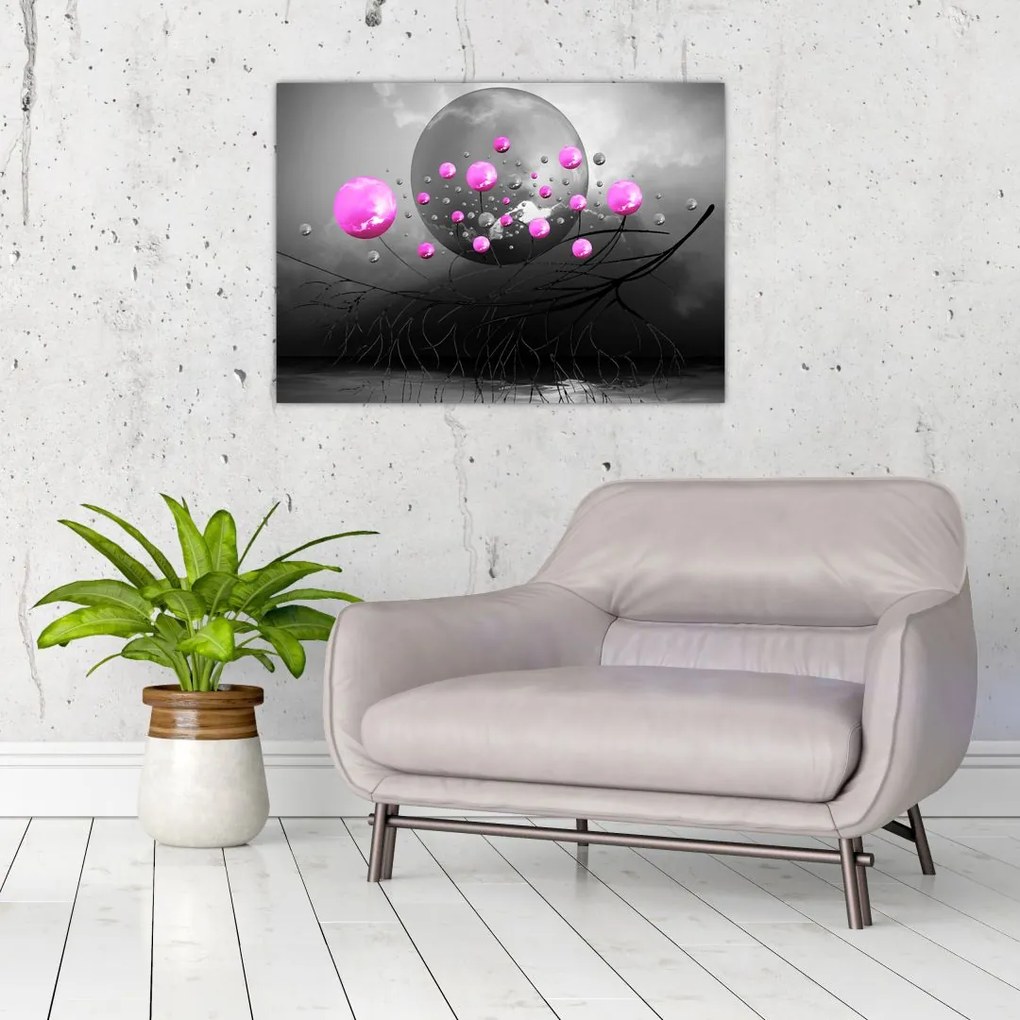 Tabloul cu bile roz (70x50 cm)