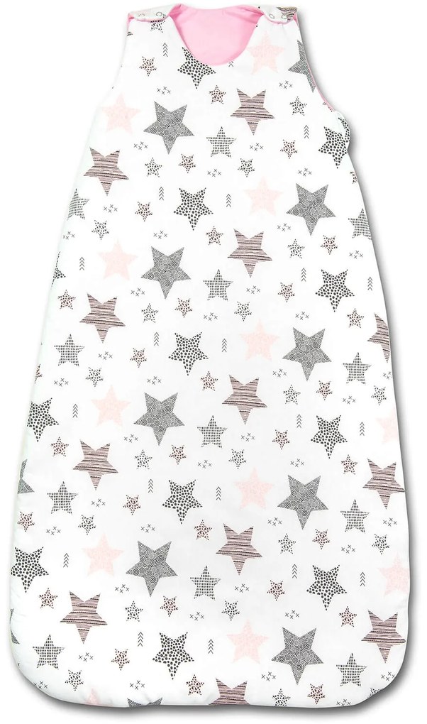 Sac de dormit copii reglabil 6-36 luni Kidizi All Pink Stars, 1 tog