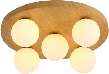 Brilagi - Plafonieră LUND WOOD 5xG9/9W/230V, Ø 40 cm, lemn de hevea