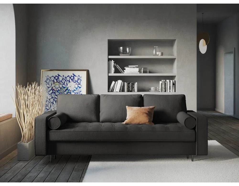 Canapea extensibilă Milo Casa Santo, gri închis