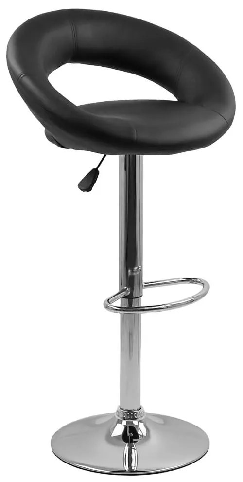 Scaun bar negru ABS 151 din piele sintetică cu suport picioare si aspect contemporan