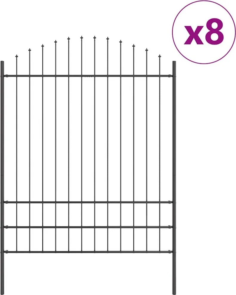 vidaXL Gard de Grădină 8 pcs Gri 170 x 225 cm