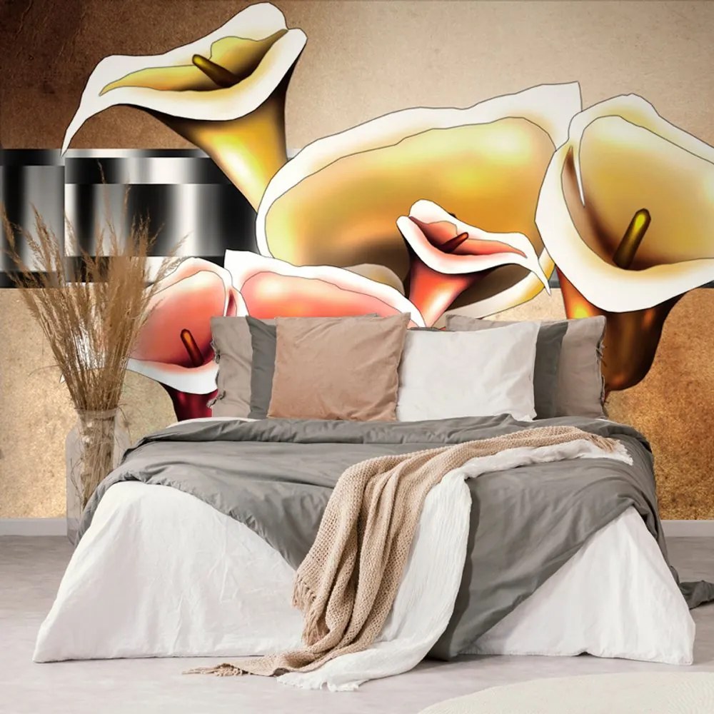 Tapet flori calla lilly elegante