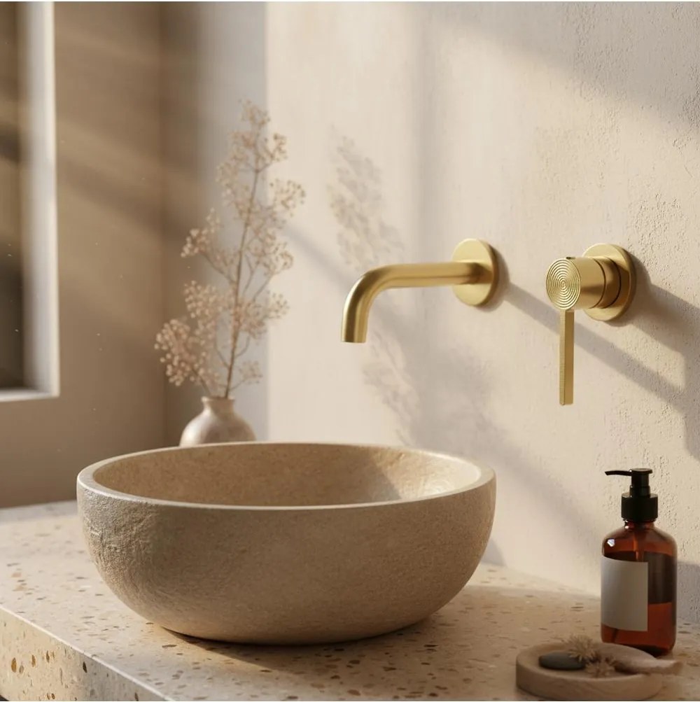 Baterie lavoar incastrata Rea Foster auriu periat