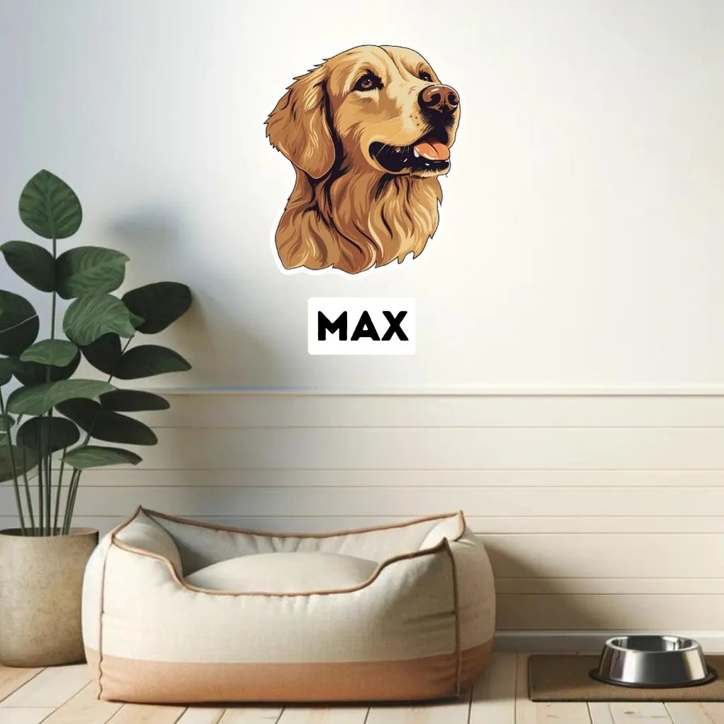 PIPPER. Autocolant Golden Retriever mărimea: 15cm