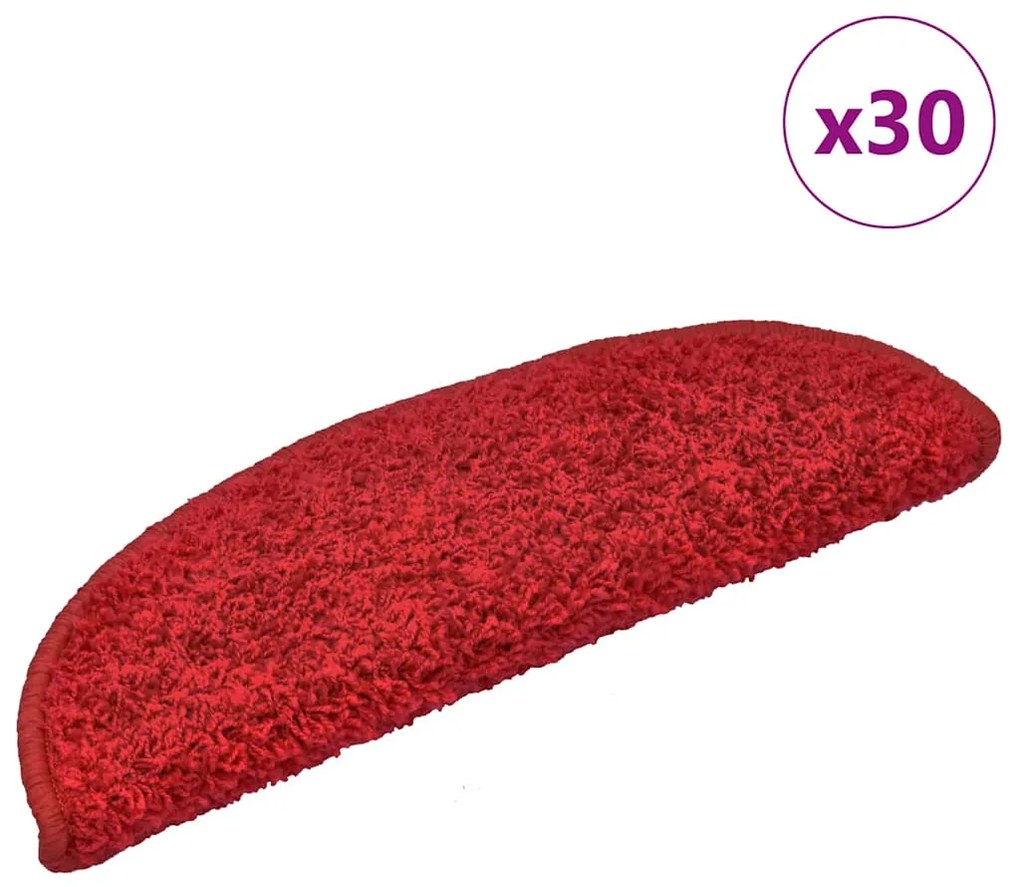 vidaXL Covorașe scară 30 buc roșu 65x21x4 cm