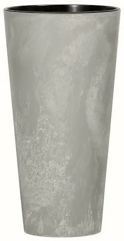 Ghiveci de flori TUBUS SLIM BETON EFFECT cuinserție 30 cm, gri, 4HOME