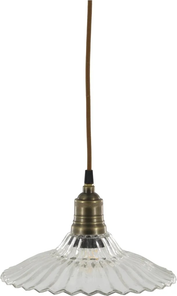 Lustra din sticla si alama, H14/D26cm, 40W