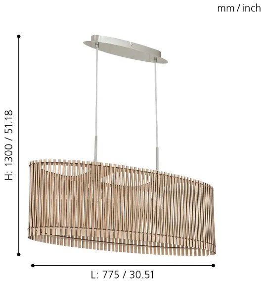 Eglo 96194 - Lustra SENDERO 2xE27/60W/230V