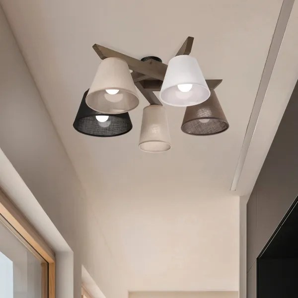 Lustră LED aplicată Brilagi ANTHONY 5xE14/40W/230V stejar nuc