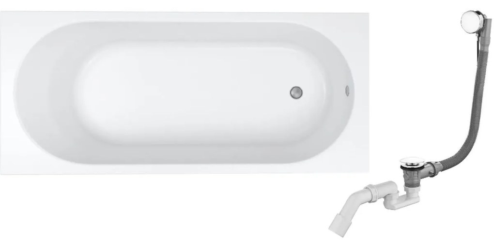 Set cada dreptunghiulară Oltens Lykke 10011000, sifon pentru cadă Oltens Oster 03001100