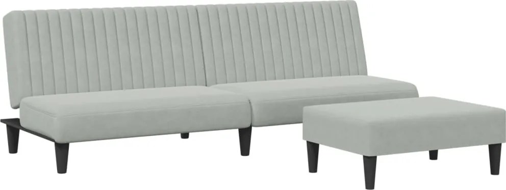 vidaXL Set canapea, 2 piese, gri deschis, catifea