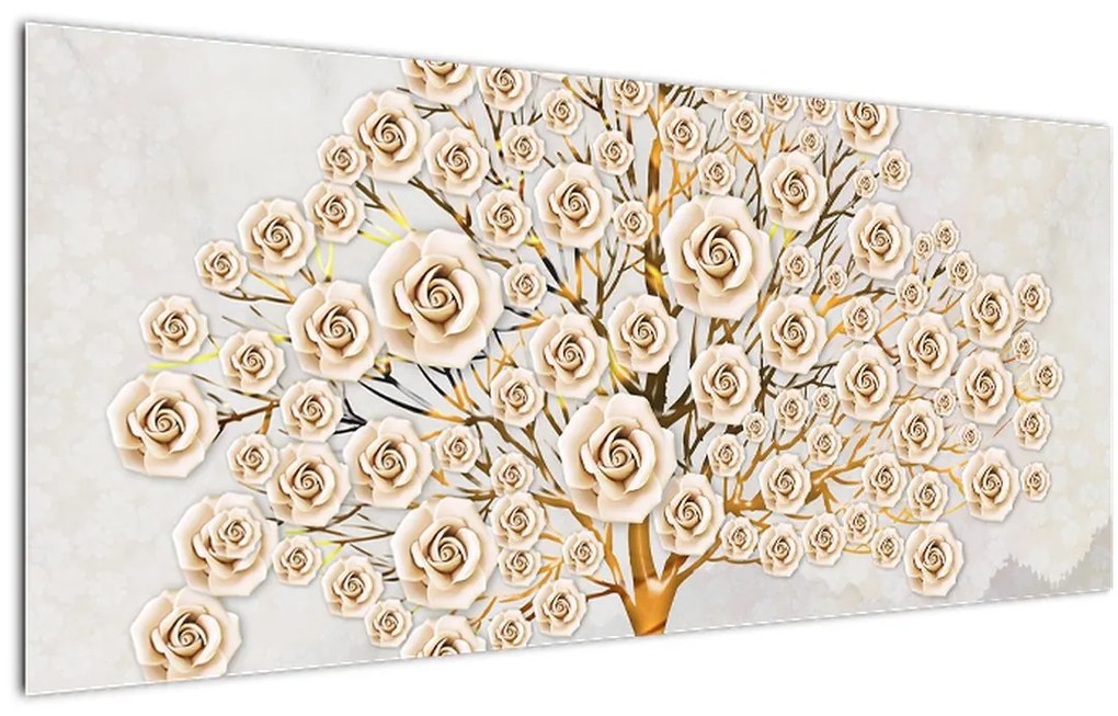 Tablou cu copac cu flori (120x50 cm)