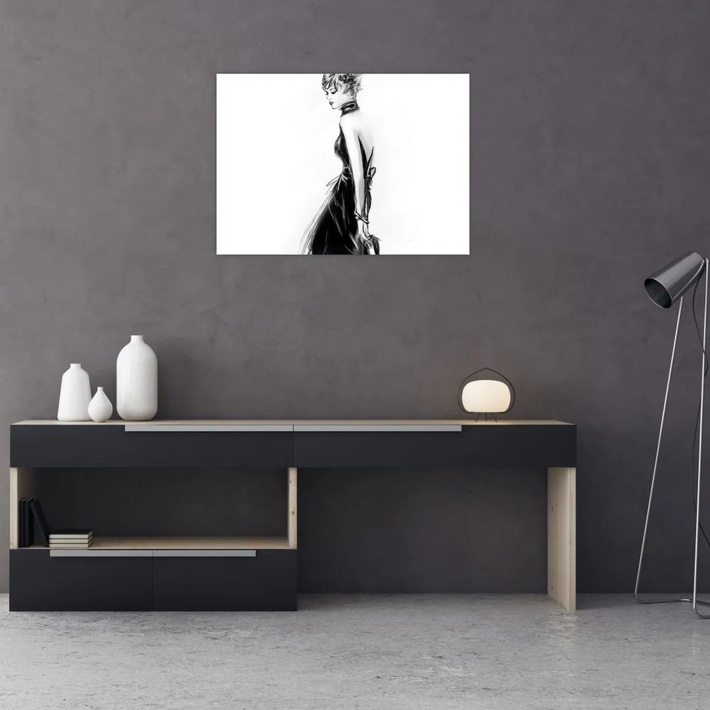 Tablou pe sticlă - Ilusție de modă (70x50 cm)
