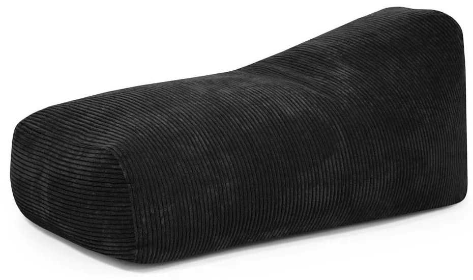 Fotoliu bean bag negru cu tapițerie din catifea reiată Snug 130 – SLOWDOWN