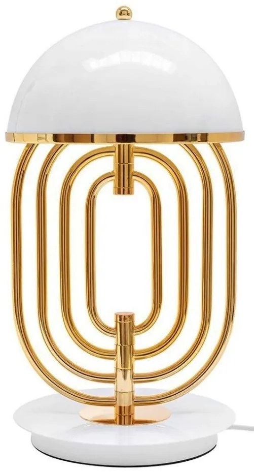 Veioza, Lampa decorativa BOTEGA alb/ auriu
