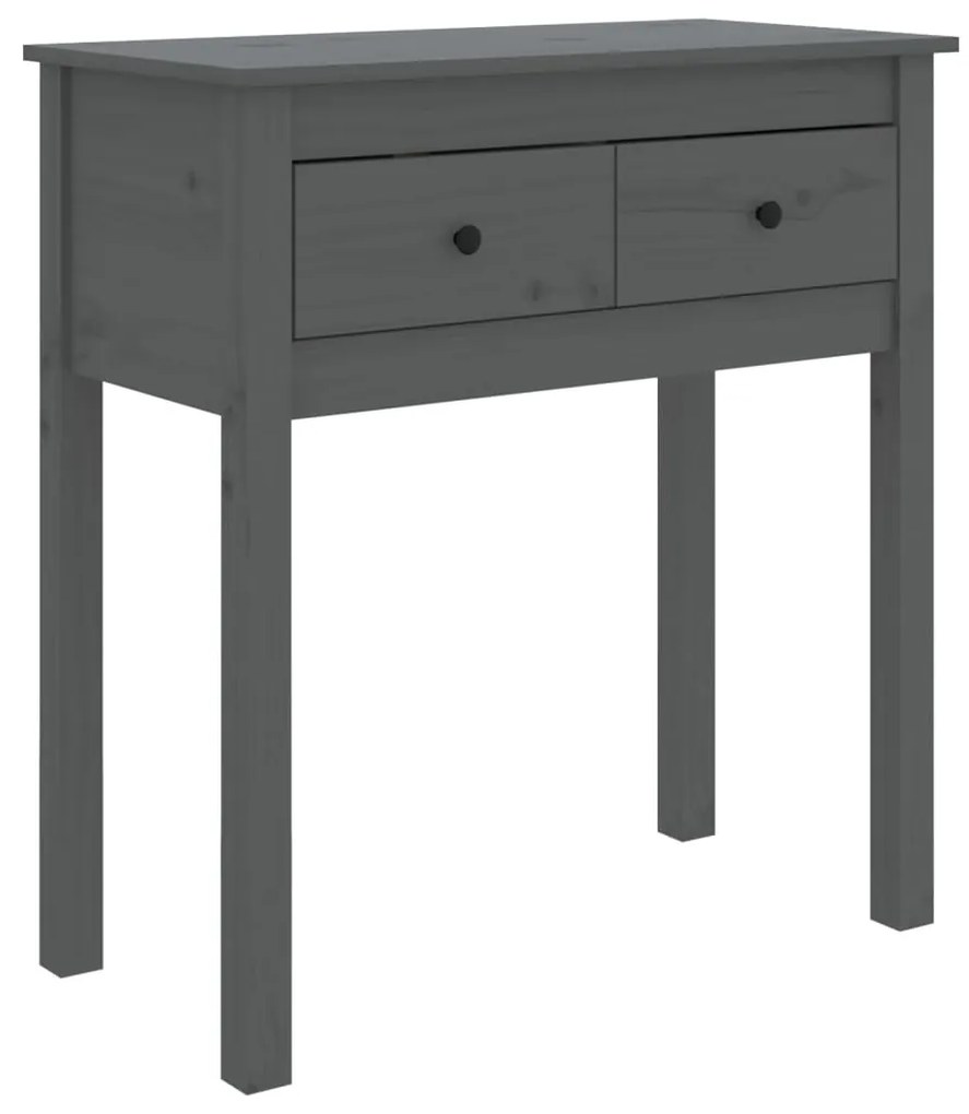 814611 vidaXL Masă consolă, gri, 70x35x75 cm, lemn masiv de pin