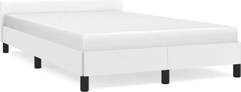 vidaXL Cadru de pat fără saltea alb 120x190 cm piele artificială