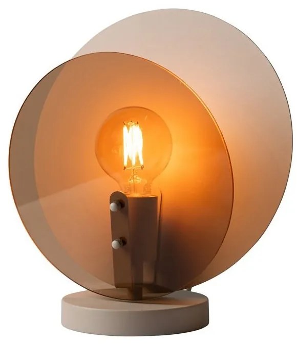 Veioza din metal sand si sticla chihlimbar Toledo