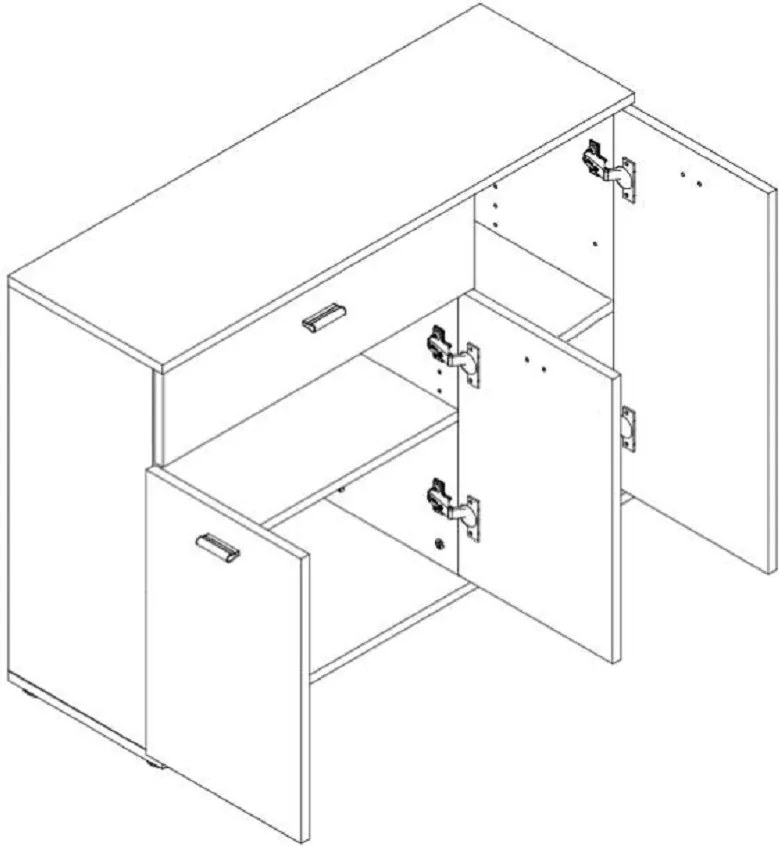 Comodă, albă, NENA TYP 3