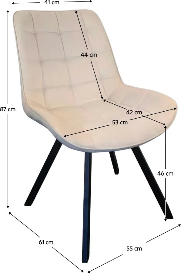 Scaun de sufragerie, ţesătură Velvet bej/negru, SAMIRA