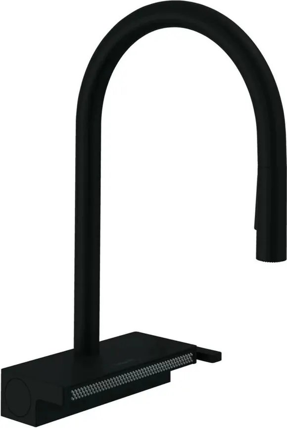 Baterie bucatarie cu dus extractibil 3 jeturi Hansgrohe Aquno Select M81 170 negru mat