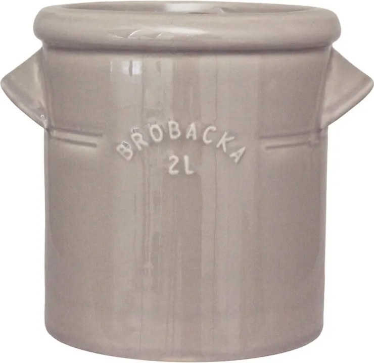 Ghiveci din ceramică glazurată manual 2L bej, „Brobacka"