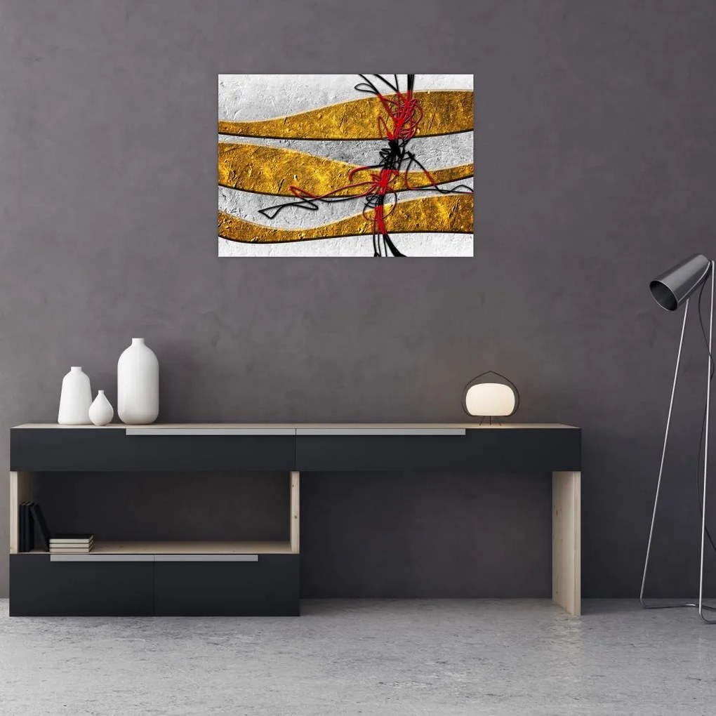 Tablou pe sticlă abstract (70x50 cm)