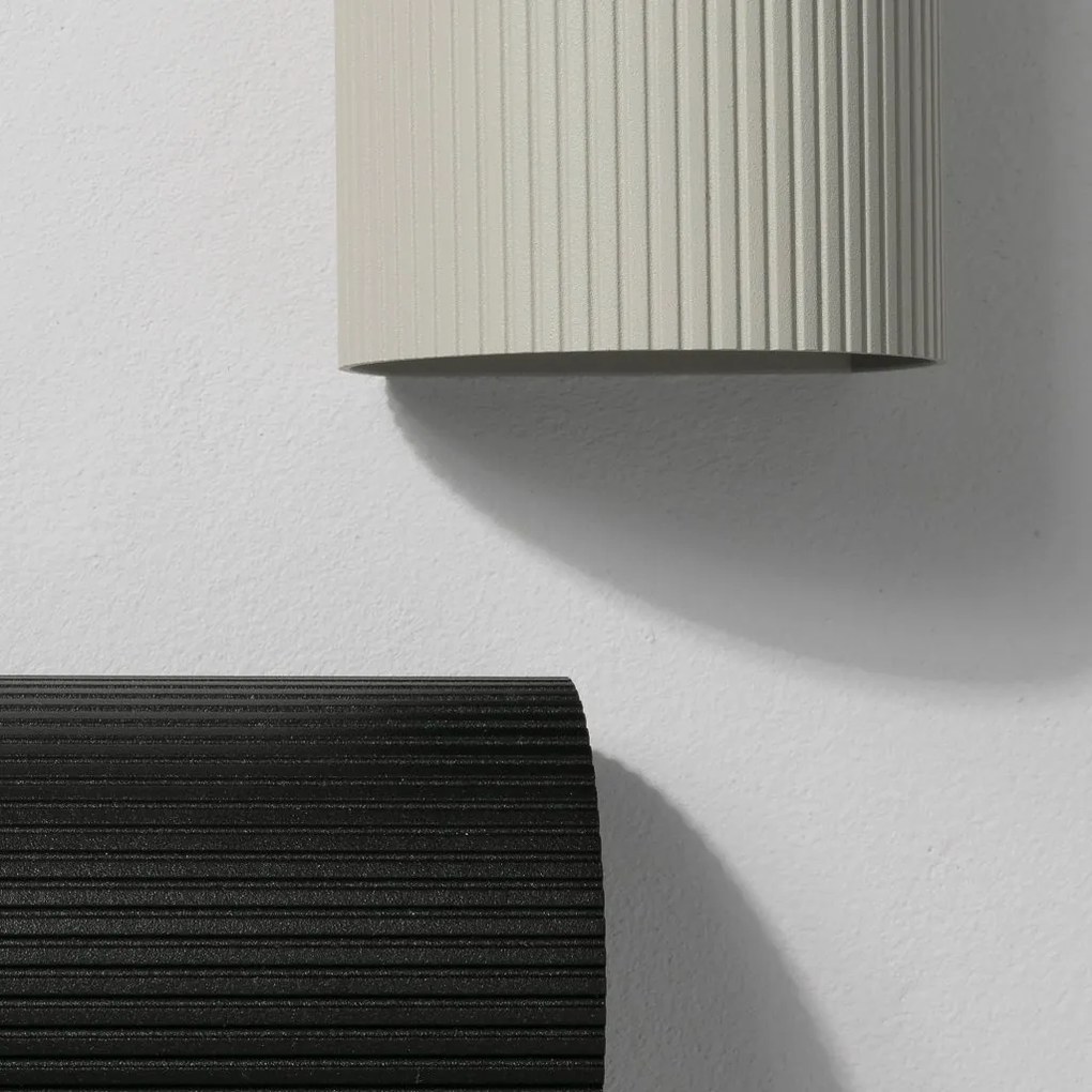 Aplica perete aluminiu striat gri, 1xGU10, SOLE round