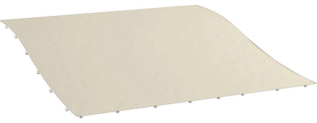 Outsunny Prelată de Rezervă pentru Pergolă cu 16 Orificii de Drenaj, Carlige și Inele, 297x297 cm, Bej | Aosom Romania