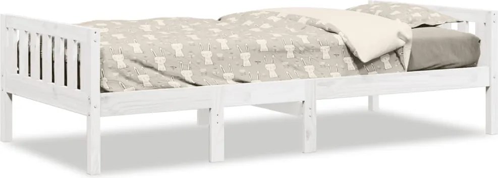vidaXL Pat pentru copii fără saltea, alb, 90x200 cm, lemn masiv de pin