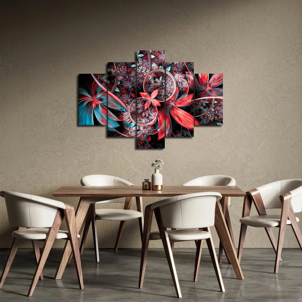 Tablou abstract cu flori exotice (150x105 cm)