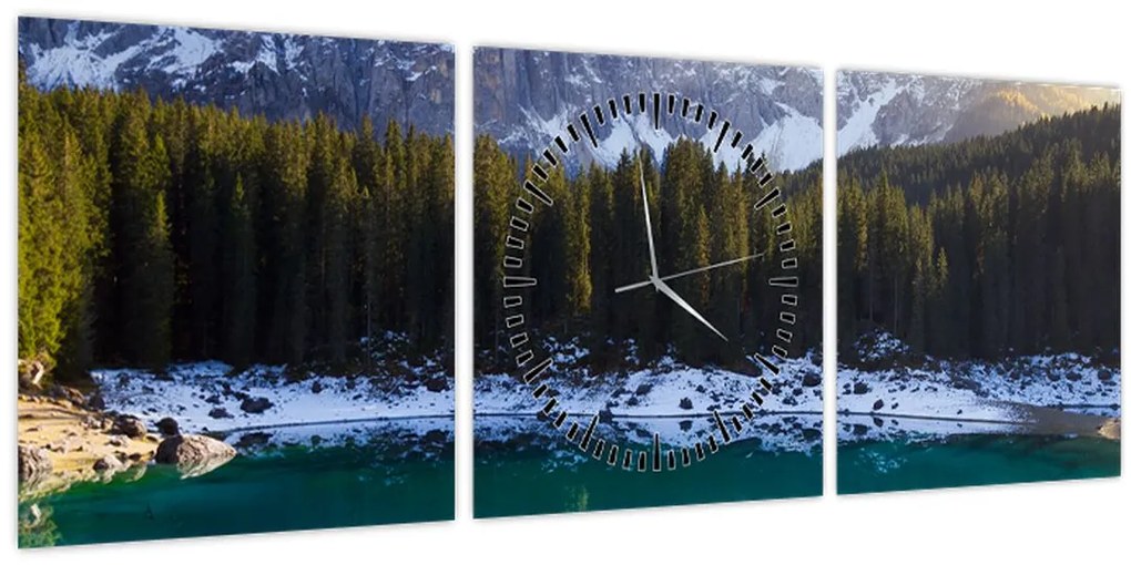 Tablou - Lacul Karersee (cu ceas) (90x30 cm)