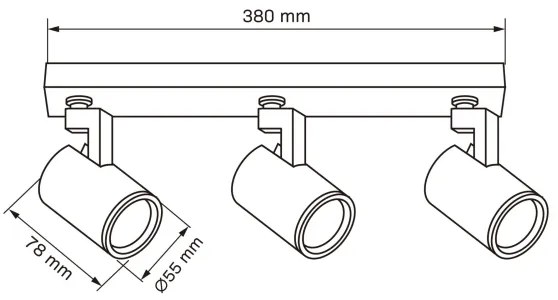 Spot LYNX 3xGU10/10W/230V negru
