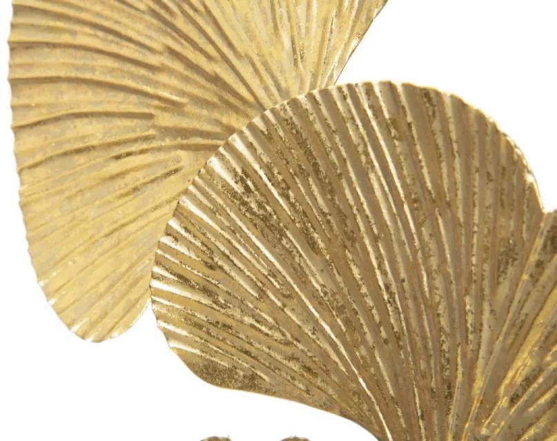 Decoratiune frunze aurii din metal, 24,5x10,5x40,5 cm, Leaf Mauro Ferretti