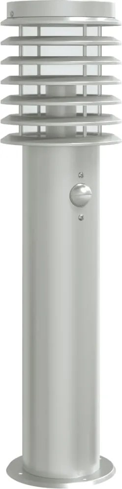 vidaXL Lampă exterioară de podea cu senzor argintiu, 60 cm, oțel inox
