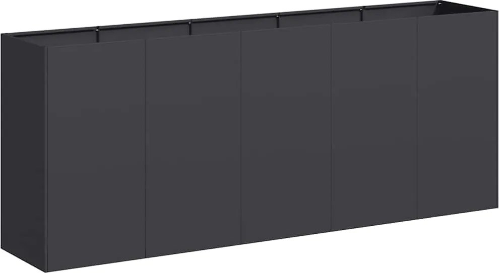 vidaXL Jardinier negru 200x40x80 cm Oțel laminat la rece