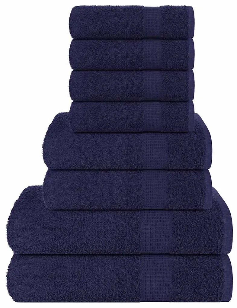 vidaXL Set prosoape 8 piese Bleumarin 360 g/m² 100% bumbac