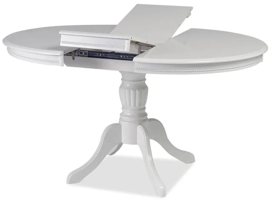 Masă extensibilă de sufragerie 106-141 cm Oliner (alb) (pentru 4 până la 6 persoane). 1050663